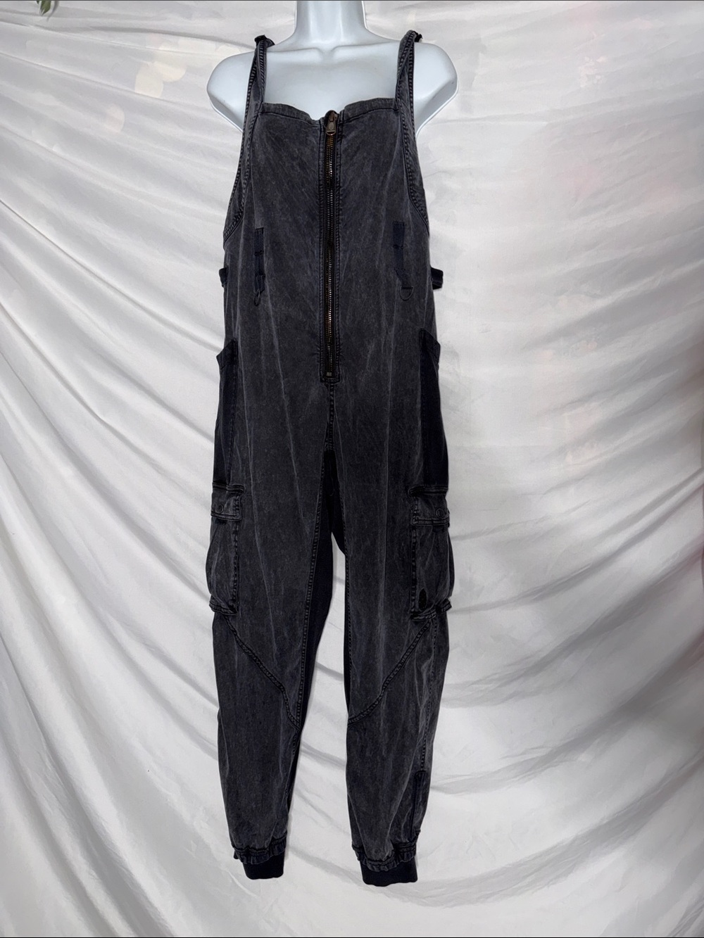 FP Movement by Free People Washed Black Utility Jumpsuit